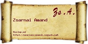 Zsarnai Amand névjegykártya